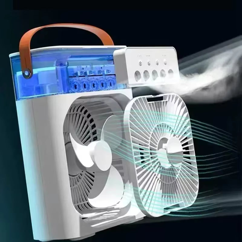 Frosty 3 In 1 New Fan AIr Conditioner Household Small Air Cooler LED Night Light Portable Humidifier Air Adjustment Fan Office Home Fan